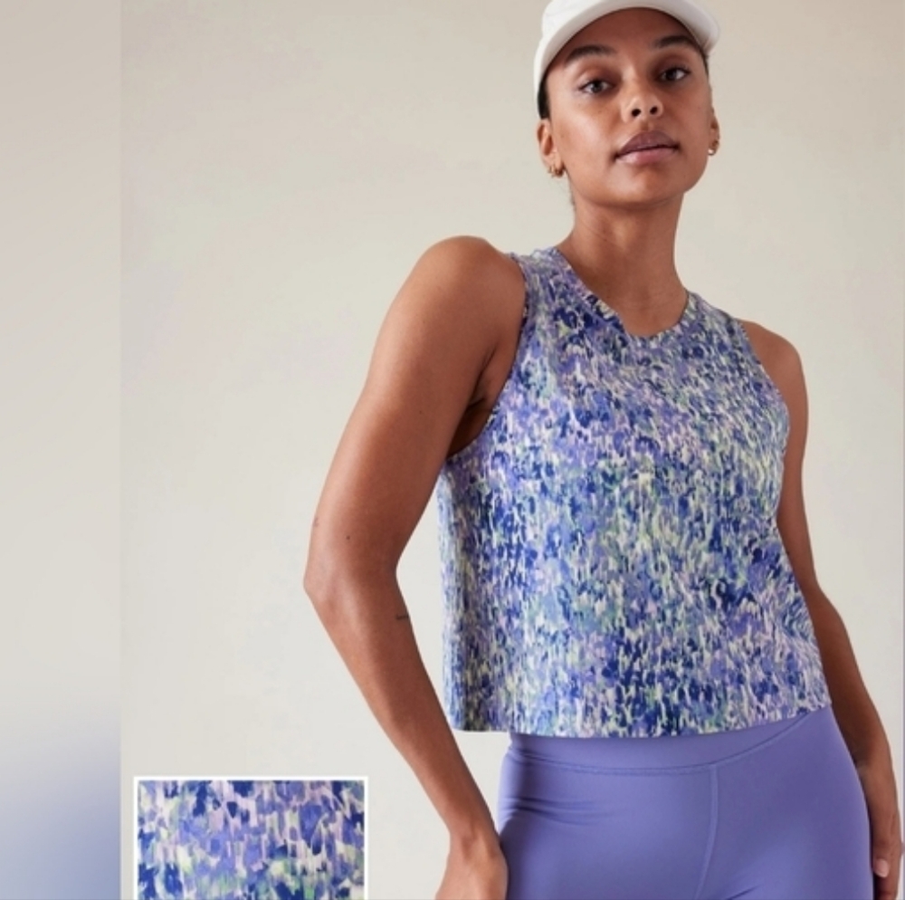 Athleta Ultimate Muscle Tank Women Abstract Print UPF Quick Dry - XL